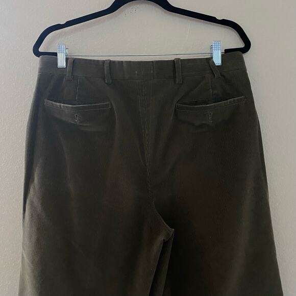Loro Piana Pantaflat cotton corduroy slim pants in Green/Brown  sz 48 US 33 - Picture 7 of 9